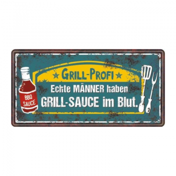 Metallschild "Grillprofi"